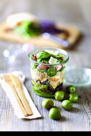 Salade tonus poulet grillé quinoa et mini-kiwis