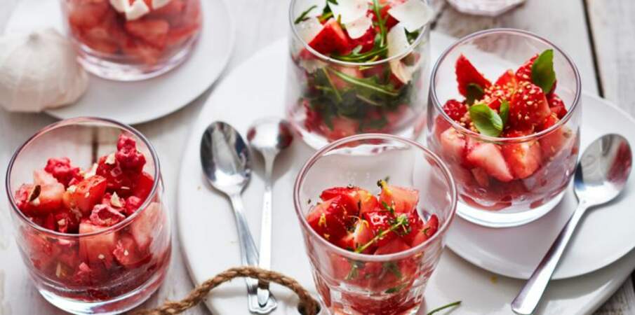 Verrines de fraises poêlées à customiser