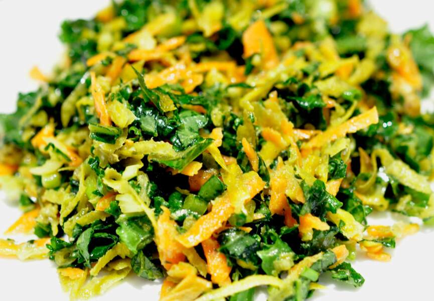 Salade de chou kale aux betteraves jaunes