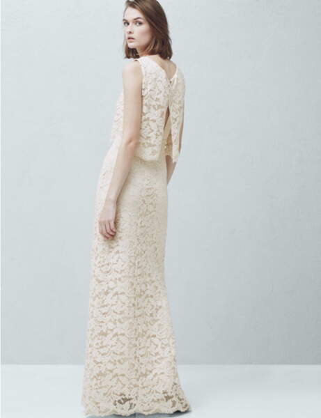 robe blanche dentelle mango