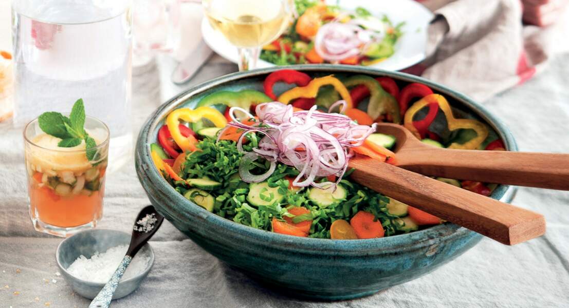 Salade libanaise aux poivrons et courgettes