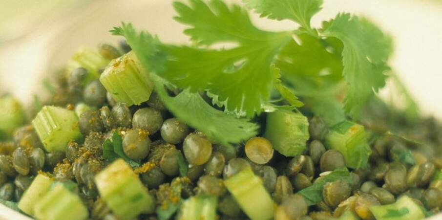 Salade de lentilles vertes