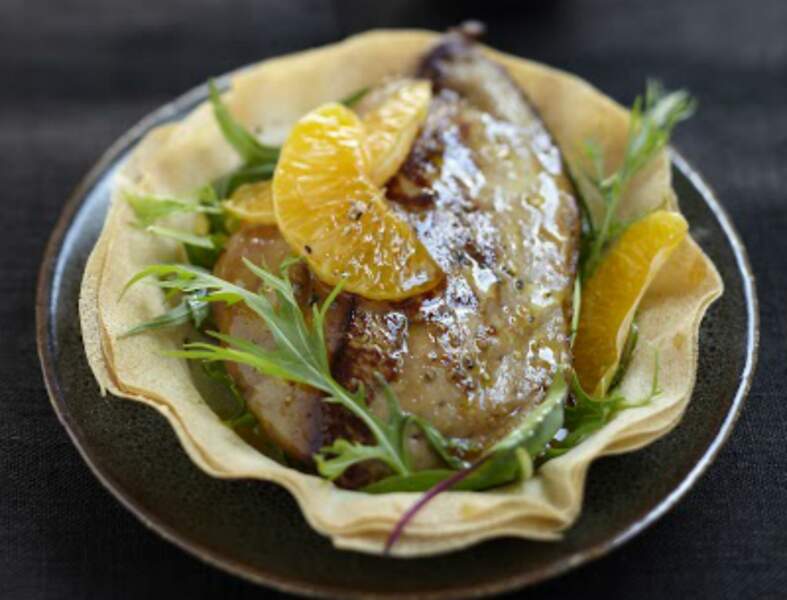 Foie gras de canard des Landes chaud aux clémentines de Corse