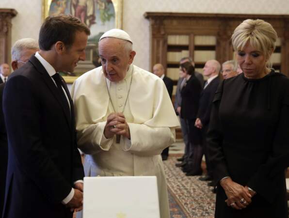 Brigitte Macron, Emmanuel Macron et le pape François