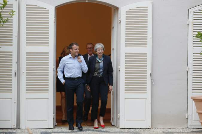 Emmanuel Macron, Brigitte Macron et Theresa May