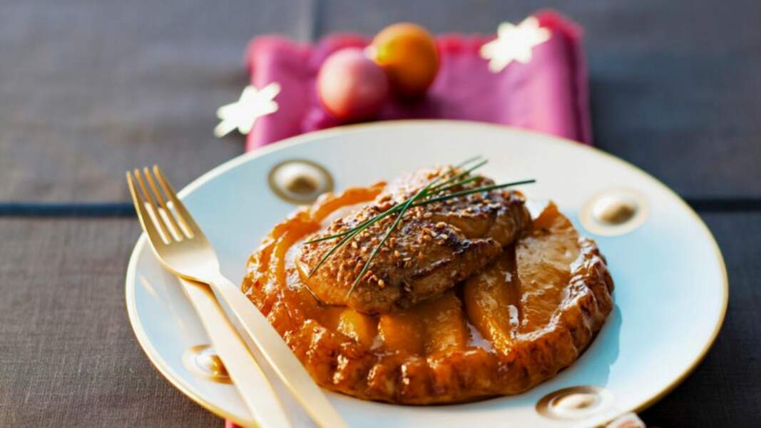 Tatin de mangue et foie gras