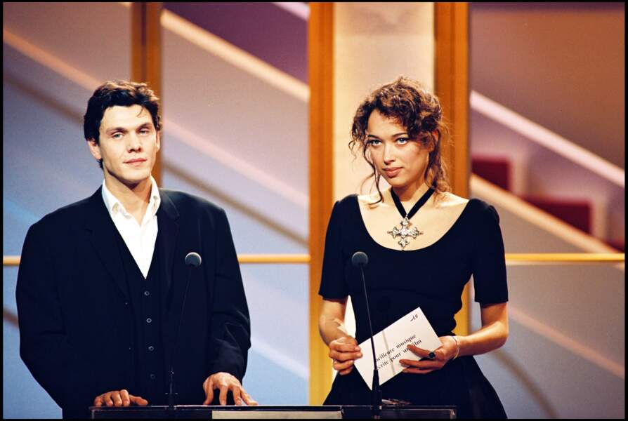 Marc Lavoine et Carmen Chaplin à la cérémonie des César en mars 1994.