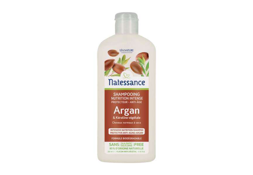 Le shampooing nutrition intense protecteur, anti-âge Argan Natessance Léa Nature
