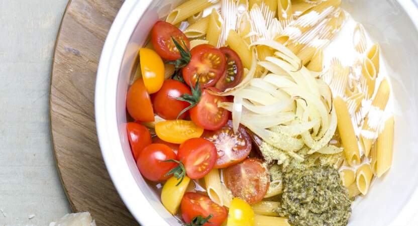 One pot pasta tomates cerises et pesto