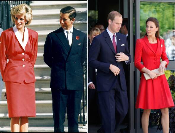 Lady Di a inspiré Kate Middleton en matière de mode. Sortie officielle en rouge vif...