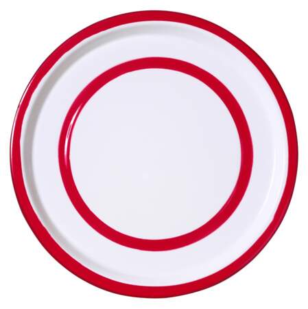Assiette rouge et blanche