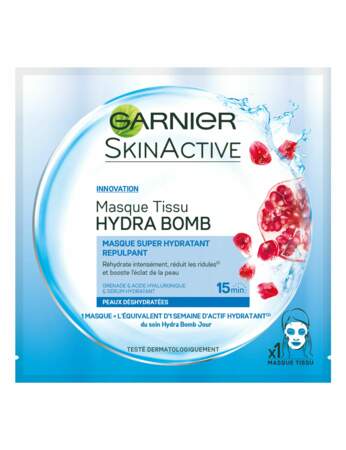 SkinActive Masque Tissu Hydrabomb, Garnier : effet repulpant