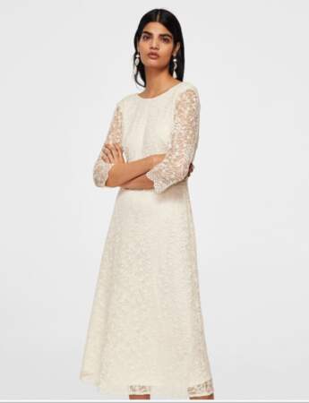 Tendance robe blanche de mariée 2018 : la robe en dentelle écrue