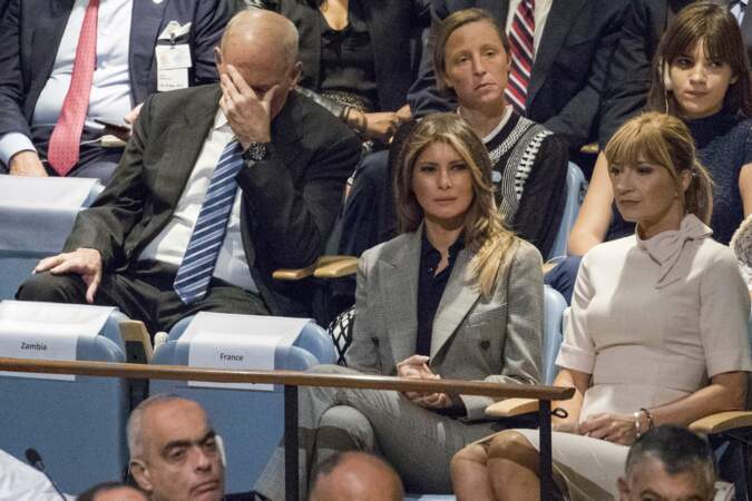 Melania Trump écoute le discours de Donald Trump à l'ONU le 19 septembre
