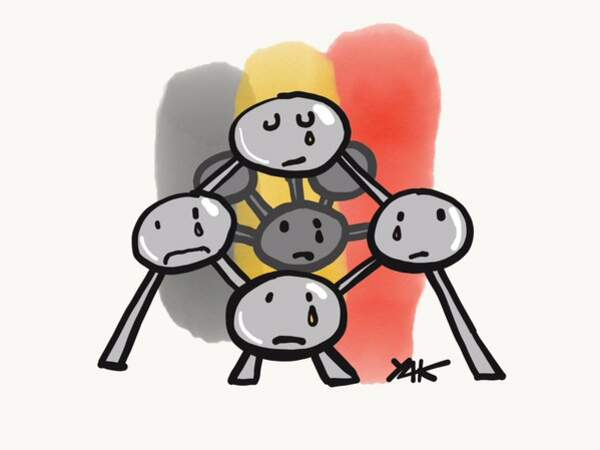 Même l'Atomium pleure sous les crayons de l'artiste Yak