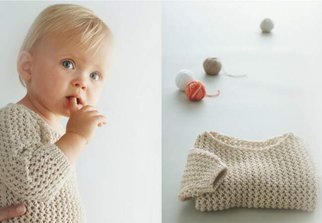Un pull pour bébé à tricoter