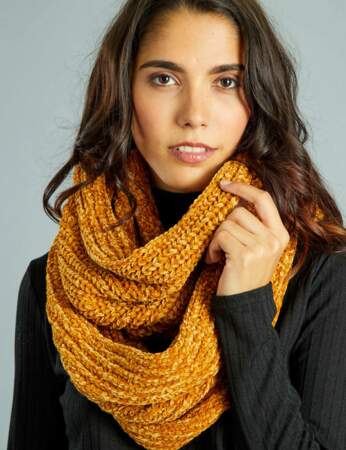 Maille chenille : le snood