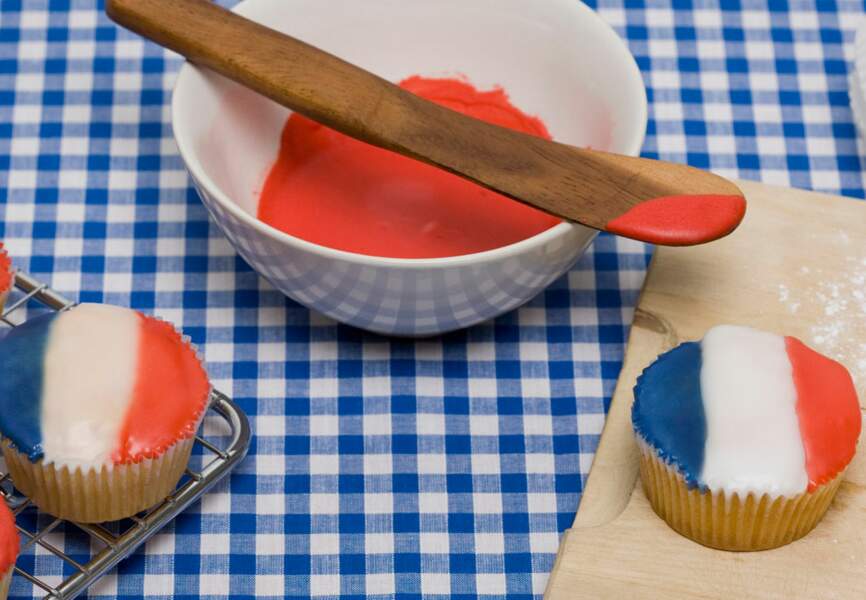 Cupcakes façon drapeau français