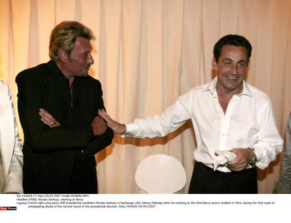 Johnny Hallyday et Nicolas Sarkozy 