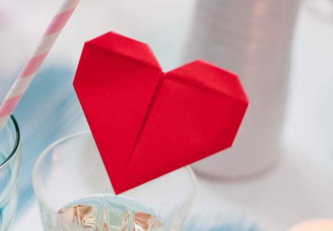 Un love menu en origami