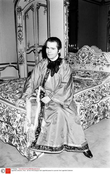 Karl Lagerfeld chez lui en 1978.