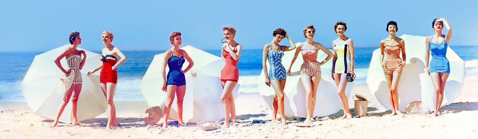 Fashions In Chromspun Swimsuits, 1954