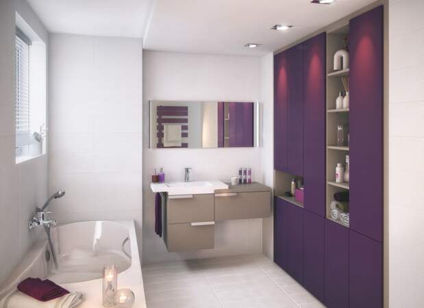 Salle de bains violet