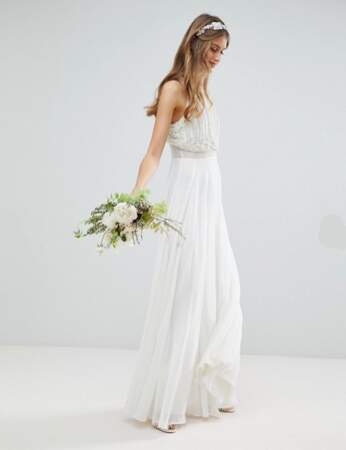 Tendance robe blanche de mariée 2018 : la robe à bustier bijou