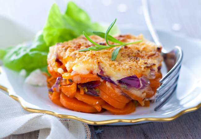 Menu Tout au four - Gratin de carottes confites au parmesan