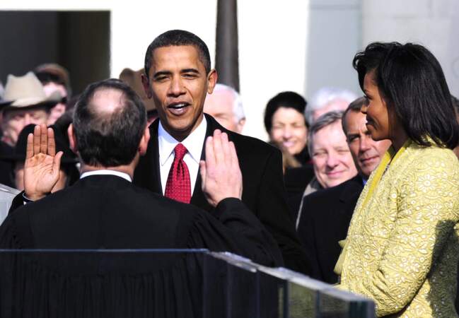 En 2009, Barack Obama prête serment devant Michelle