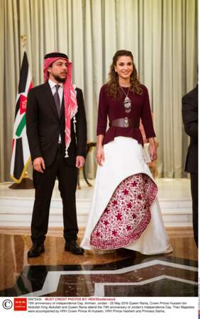 La reine Rania et le prince Hussein, mai 2016