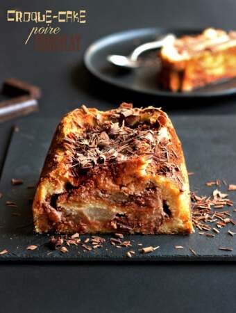 Croque-cake poires-chocolat