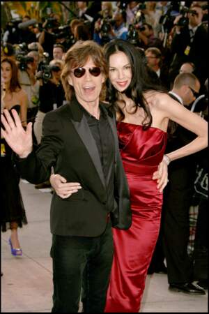 Mick Jagger et L'Wren Scott lors de la soirée Vanity Fair à la cérémonie des Oscar en 2006.