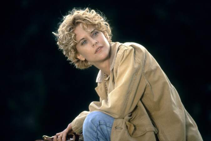 Meg Ryan sur le plateau du film "La cité des anges" de Brad Silberling en 1998
