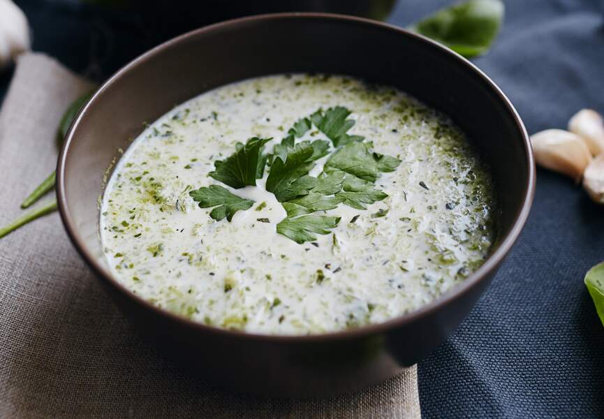 Soupe courgettes-persil
