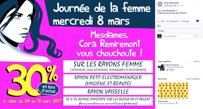 Cora Remiremont (Vosges) propose -30% sur les rayons femme, électroménager, vaisselle et bijoux 
