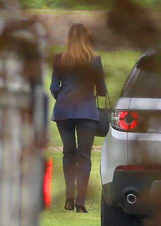 Pippa Middleton qui arrive à l'Eglise St Mary le 19 mai pour les derniers réglages
