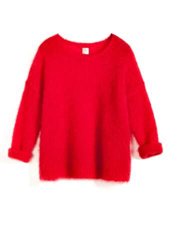 Pull rouge douillet