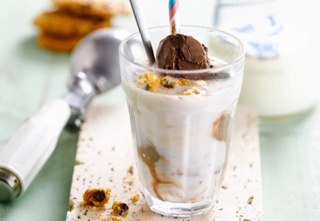 Milkshake vanille, caramel et chocolat
