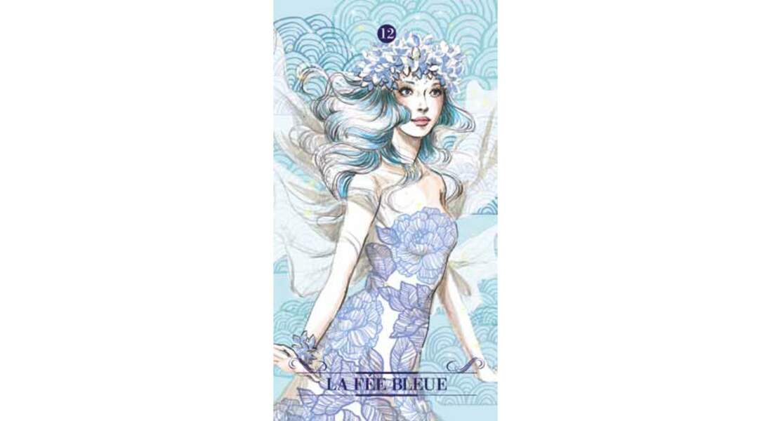 Lame 12 du Tarot des Fées : La Fée Bleue (Carte Positive)