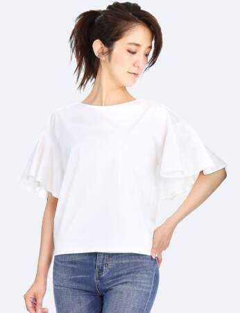 T-shirt blanc : volants