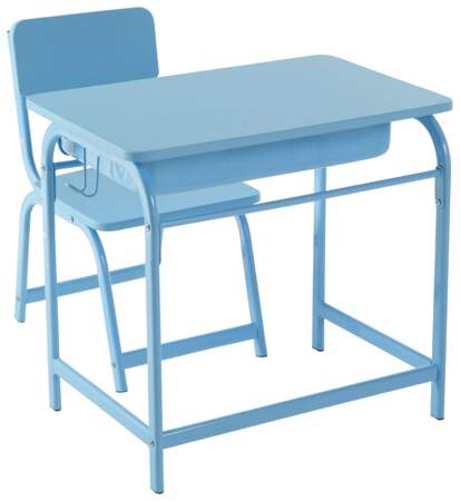 Bureau et chaise enfant tout bleu