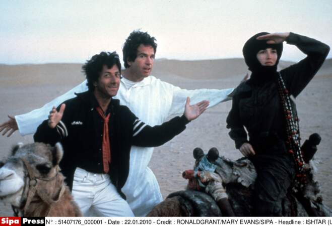 Warren Beatty, avec Isabelle Adjani et Dustin Hoffman sur le tournage d'Ishtar (1987)