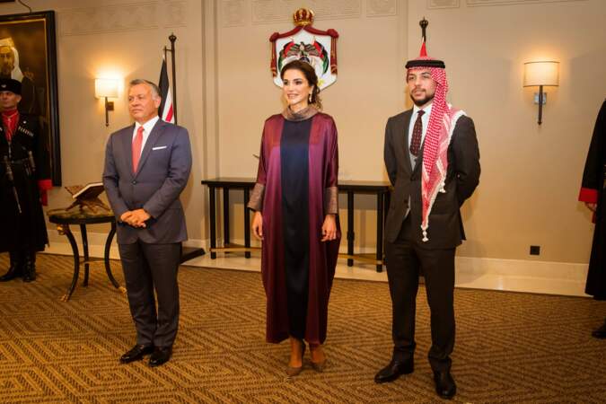 Le roi Abdallah II, la reine Rania et leur fils le prince Hussein, 2018
