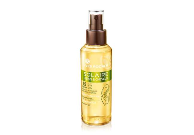 L'Huile protectrice solaires spf 15 cheveux et corps Yves Rocher