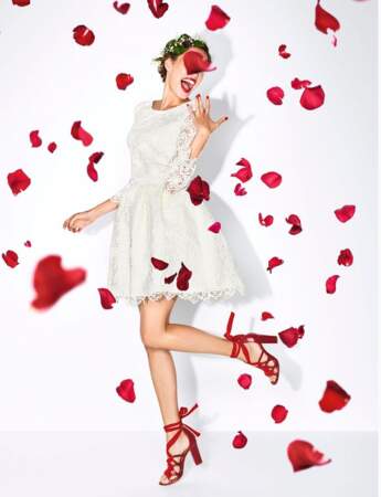 Tendance robe blanche de mariée 2018 : la robe courte 