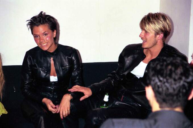 Victoria et David Beckham en looks cuir assortis