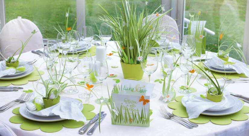 Une table de mariage champêtre