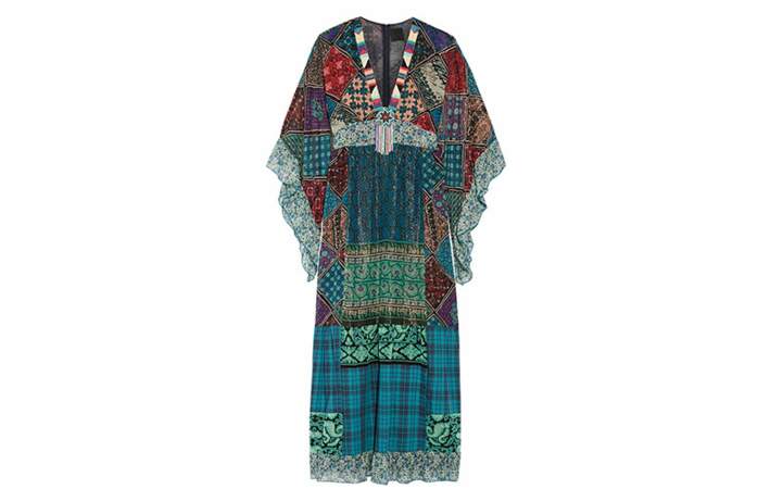 Robe en mousseline de soie patchwork, Anna Sui, 1085€