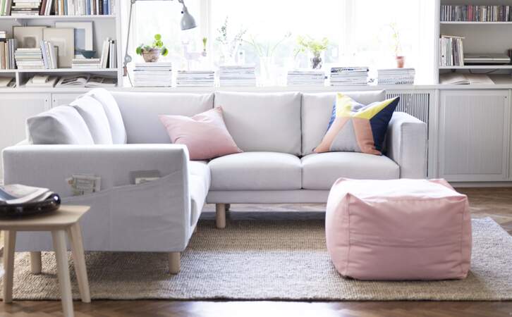 canapé d'angle Ikea blanc